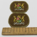 Pair of SADF Warrant Officer class 1 cloth rank badges