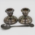Pair of vintage candle holders and spoon - 1953 Central African Rhodes Centenary Exhibition