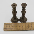 Pair of Miniature brass candle sticks