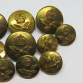 Lot of 10 WW2 Royal Air Force buttons - 5 Large, 5 small