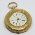 Antique 18kt Gold pocketwatch with small dial - Working - No key
