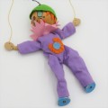 Vintage Pelham Puppets wooden clown marionette toy - Needs new strings