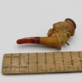 Antique Meerschaum pipe of smoker in case - Damaged mouthpiece