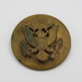 US Army brass round eagle cap badge