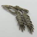 Vintage marcasite brooch with with wheat ears