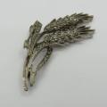 Vintage marcasite brooch with with wheat ears