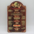 Vintage Colorado Spur Kathu wooden menu - Spur Burger R11,95