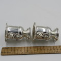 Pair of Viners Sheffield silverplated tooth pick holders