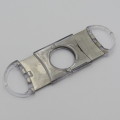Plastic and metal cigar cutter