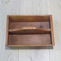 Antique wooden utensil tray - Size 38 x 27 cm