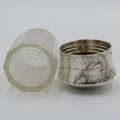 Antique glass holder with sterling silver cap