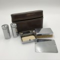 Mens vanity set including - mirror, 2 x talc holders, soap holder, blade holder and more