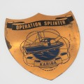 Rhodesia Operation Splinter Kariba copper plaque