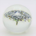 Vintage Lampwork handmade glass paperweight with flower - Signed Oude Horn