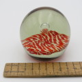 Vintage handmade glass paperweight with bubble