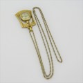 Vintage Delfin Edox goldplated pendant watch with gold colored necklace