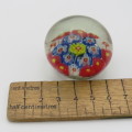 Vintage Millefiori handmade glass paperweight - Small chip on side
