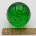 Handmade Green Bubbles glass paperweight