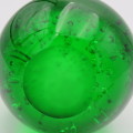 Handmade Green Bubbles glass paperweight