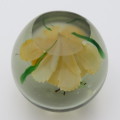Vintage Lampwork handmade glass paperweight with flower and butterfly