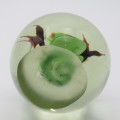 Vintage Lampwork handmade glass paperweight with birds