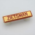 SA Army mess dress name tag - Zietsman