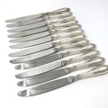 Set of 12 Camusso sterling silver knives with stainless steel blades - Immaculate 995 gram