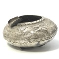 Vintage Malaysian silver ashtray with footpiece for matchbox booklet - Weighs 49grams