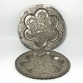 Two small solid Silver plates - 157 grams