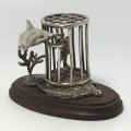 Sterling Silver Shark Cage diving sculpture by Stuart Benade