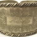 800 Silver napkin ring inscribed Adolfo