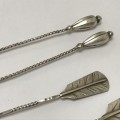 Lot of 5 Antique Russian silver pickle forks and spoons - Weighs 29,6 g