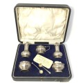 Vintage Silver Salt, Pepper and Mustard set - Made in Birmingham 1922 - By E Druiff and Co.