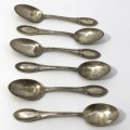 Vintage German 800 Silver set of tea spoons - weighs 50.6g