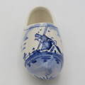 Vintage Blue and White Delft handpainted clog shoe