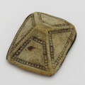 Original Pyramid shaped Ovambo Omakipa / Ekipa with elephant hair on edge