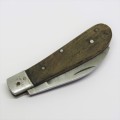 Vintage folding pocket knife with wooden handle - Blade lock loose