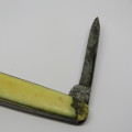 Vintage Potter 2 blade pocket knife with damaged bone handle