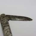 Antique Kruger and De Wet Boer War commemorative pocket knife - Well used - One blade broken