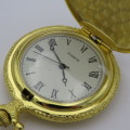 Full hunter pocketwatch with colorful enamel lid design - Needs battery