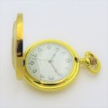 Full hunter quartz pocketwatch with Trout motif - Needs battery
