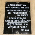 Vintage South Africa enamel sign - Administration of Coloured affairs - 48 x 63.5cm