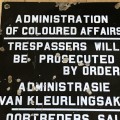 Vintage South Africa enamel sign - Administration of Coloured affairs - 48 x 63.5cm