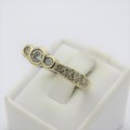 18kt White gold diamond ring with 25 diamonds - More info below
