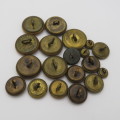 Lot of 31 WW2 SA Air Force uniform buttons