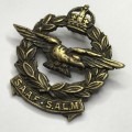 WW2 SA Air Force cap and collar badge with shoulder title