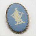 Vintage Wedgwood Jasperware porcelain brooch