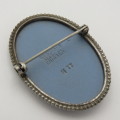 Vintage Wedgwood Jasperware porcelain brooch