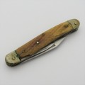 Vintage 2 blade pocket knife with bone handle - Well used