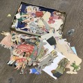 Large lot of vintage paper dressing dolls - mixed variety